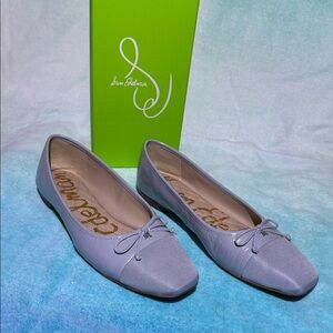 SAM EDELMAN Blue-Gray Marley Ballet Flat